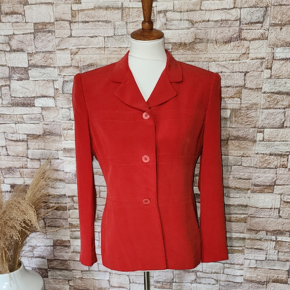 Jones New York Elegant Red  Blazer Jacket